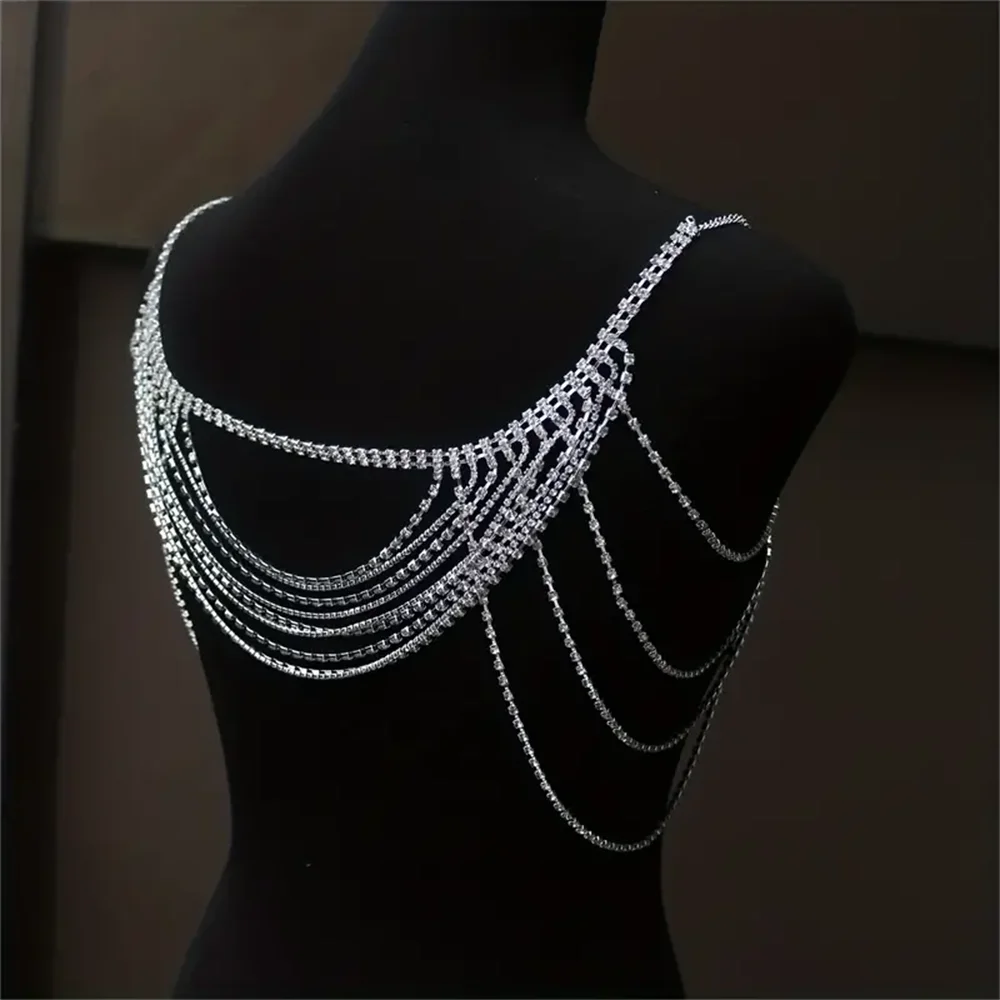 New Fashion Rhinestone Shoulder Chain Jewelry Luxury Wedding Party Crystal Body Shoulder Chain Bridal Jewelry Accessories