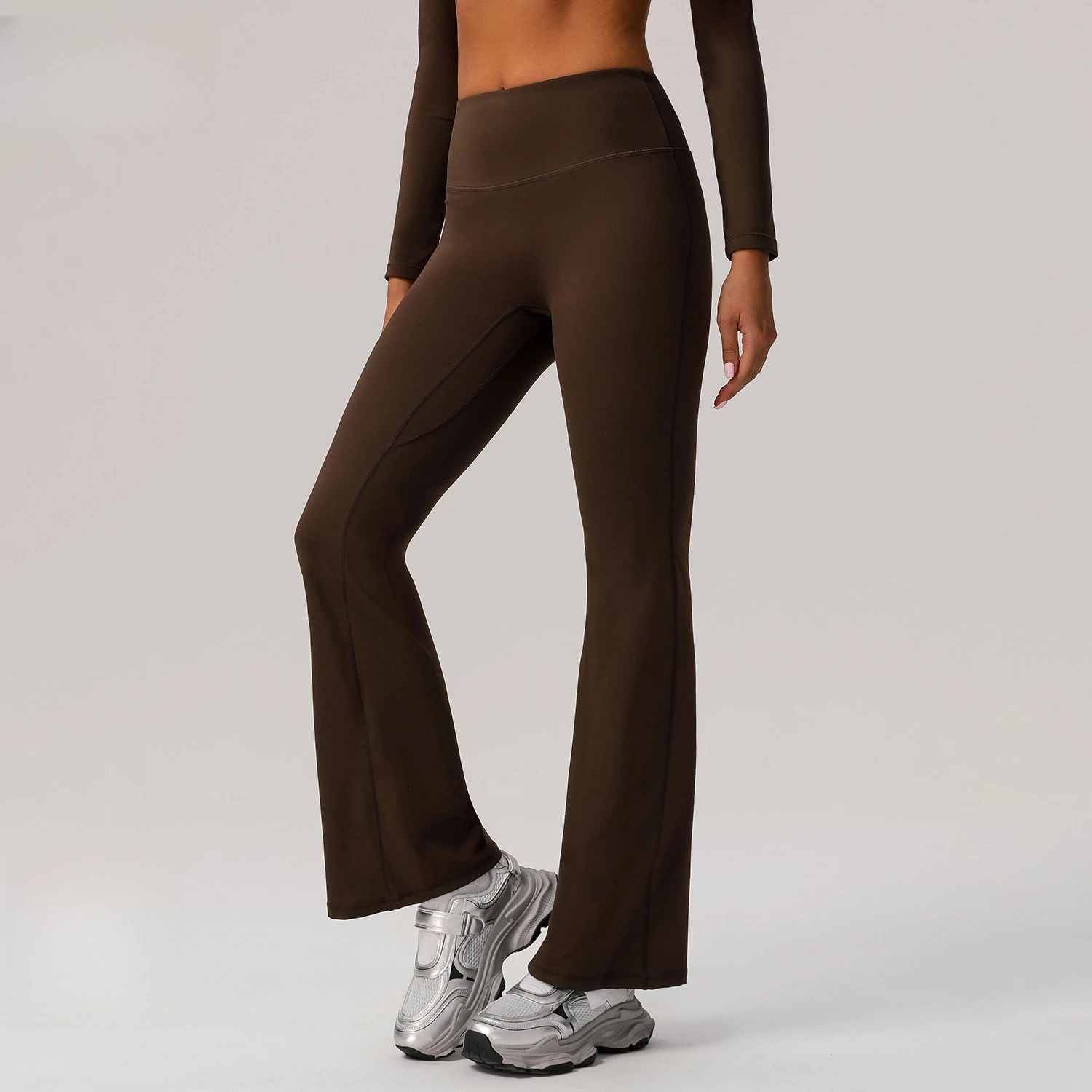 

Women High Waist Flared Yoga Pants Push Up Tummy Control Bell Bottom Leggings Quick Dry Stretch Fitness Gym Jogging Tights