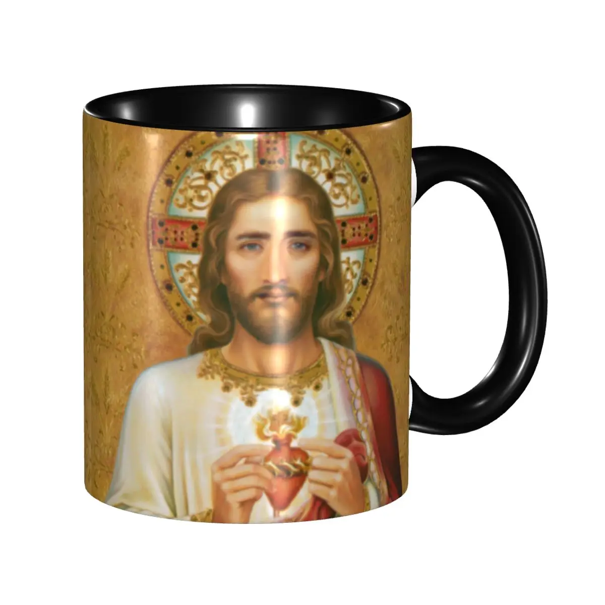 Custom Nicolas Cage As Jesus Christ Coffee Mug DIY Funny Meme Ceramic Milk Tea Cup
