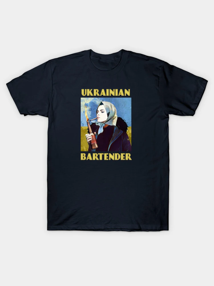 Funny Ukrainian Bartender Resister T Shirt New 100% Cotton Short Sleeve O-Neck Casual T-shirts Loose Top Clothing Size S-3XL