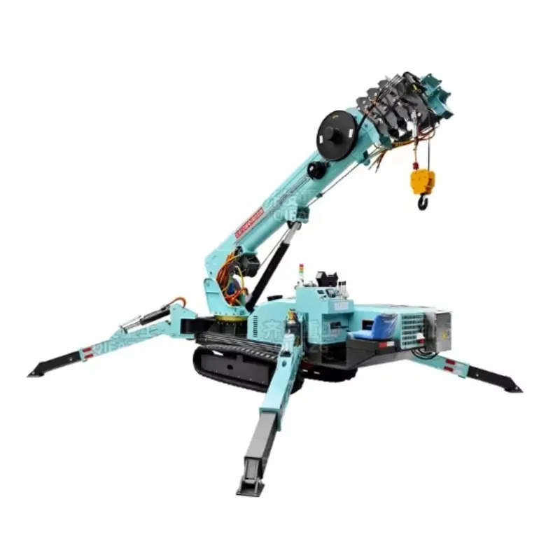 Mini Mobile Telescopic Boom 5 Ton Hydraulic Crawler Spider Crane with Fly Jib