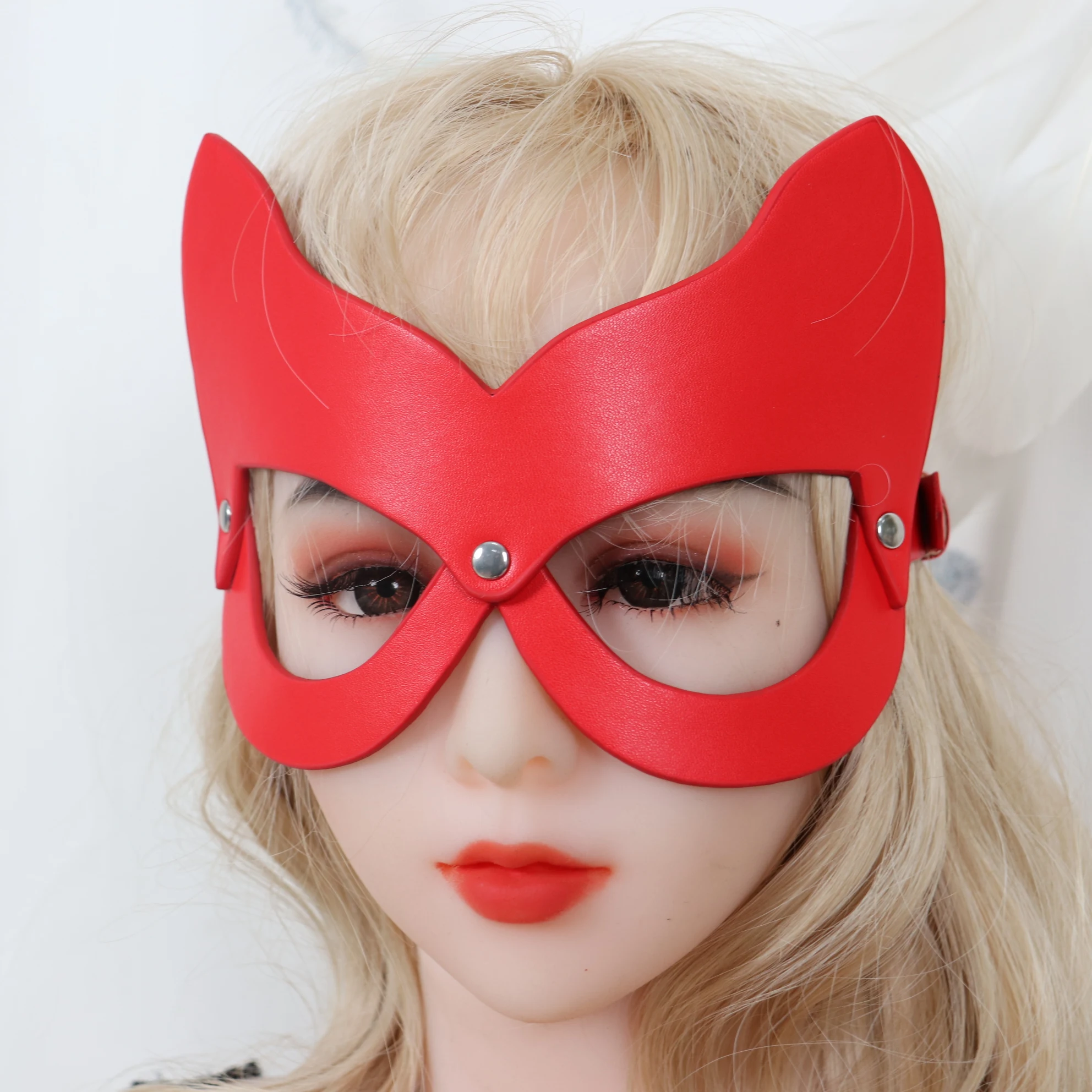أقنعة جلدية للنساء، قناع حفلة تنكرية، قناع لعب الأدوار الأنيق، قناع نصف وجه للحفلات التنكرية #4