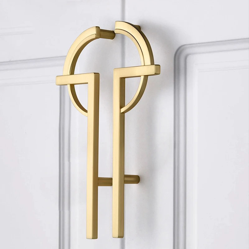 Light Luxury Gold Gray Cabinet Door Handle Kitchen Bedroom Bathroom Shoe Cabinet Drawer Pulls Decor Furniture Handles Hardware