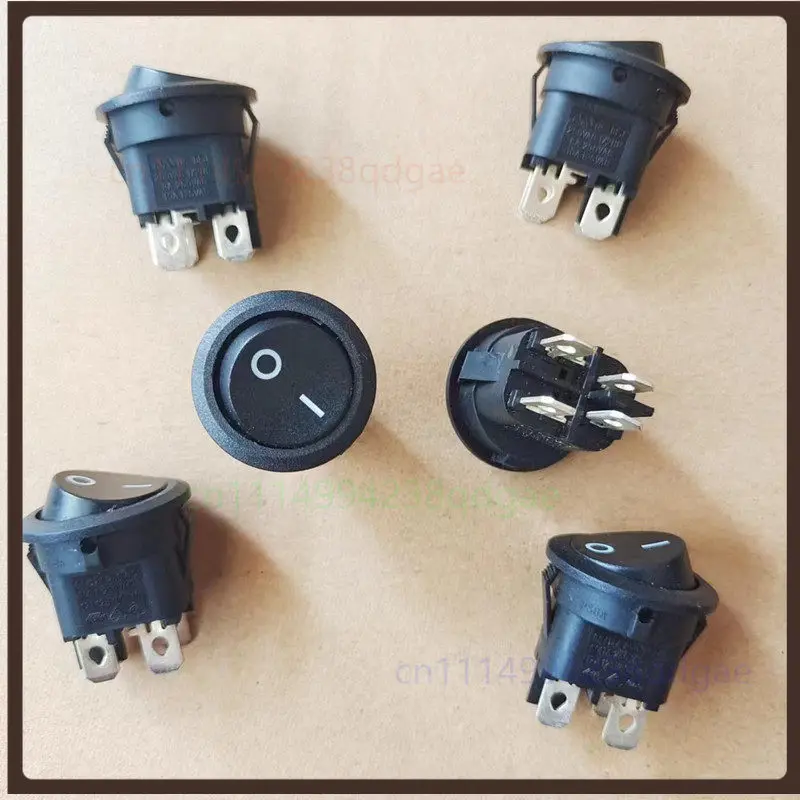 1PCS For BEJ Round Rocker Switch 4Pin 2Position PS8A 8A250VAC Circular Power Toggle Button Switch