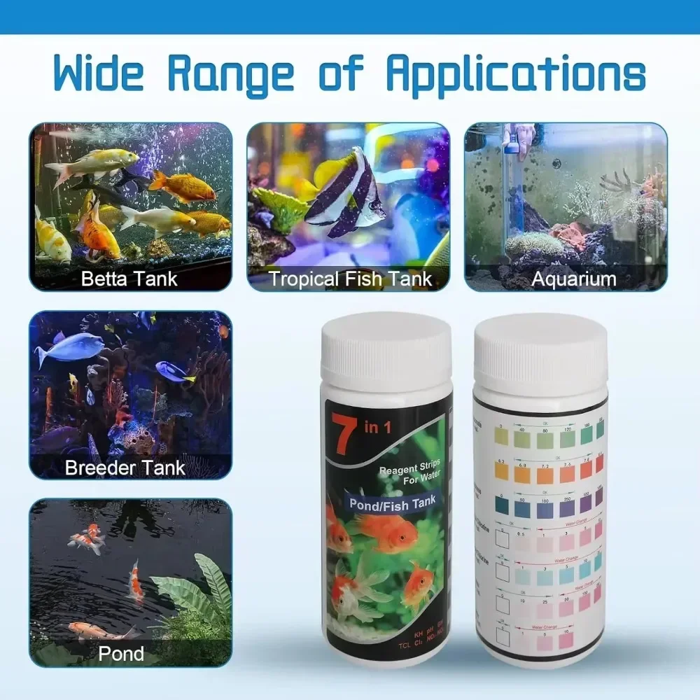 Nueva tira de prueba para acuario, tiras de prueba de PH, calidad del agua, tira de prueba para pecera, Kit de calidad de PH, agua dulce, piscina, acuario