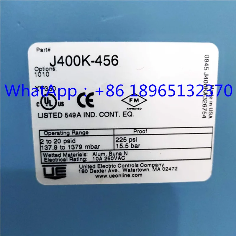 

J400K-456 J400K456 J402K-S147B J402KS147B J400K-457-XY477 J400K457XY477 New Original Differential Pressure Switch