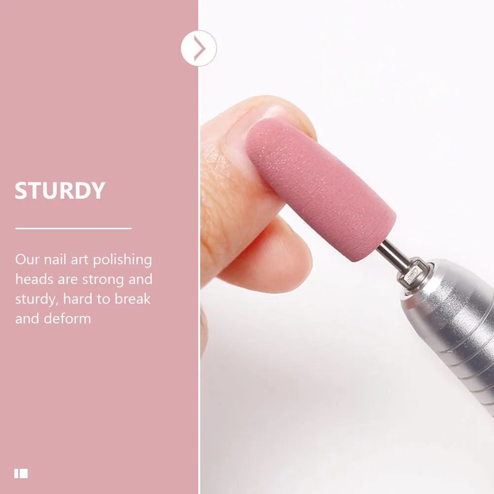 

5pcs Rubber Drill Bits Multifunctional Nail Art Polishing Heads For Gel Acrylic Removal Lightweight Manicure Grinding Tools