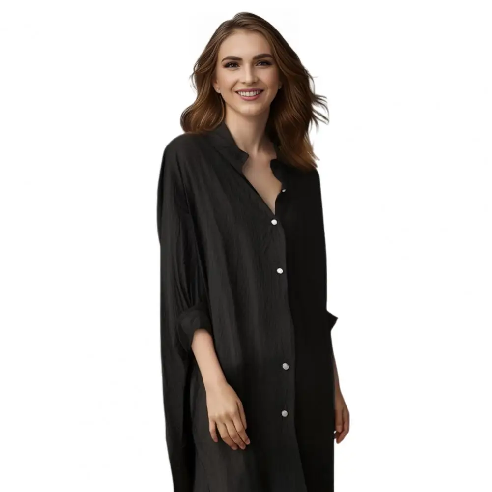 Women Shirt Women’s Lapel Shirt with Pockets Long Sleeve Button Placket Top Regular Fit Workwear for Life Office Wear Women