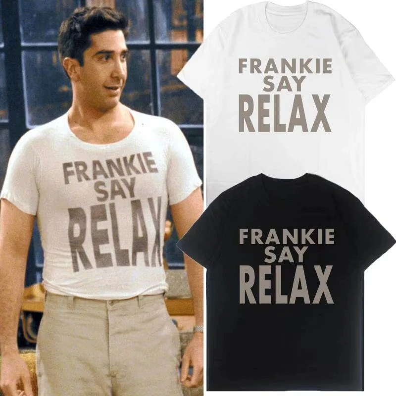 High Quality Spring and Summer Men and Women Casual Loose Short Sleeve Frankie Say Relax Letter Printed Cotton T-shirt Trend