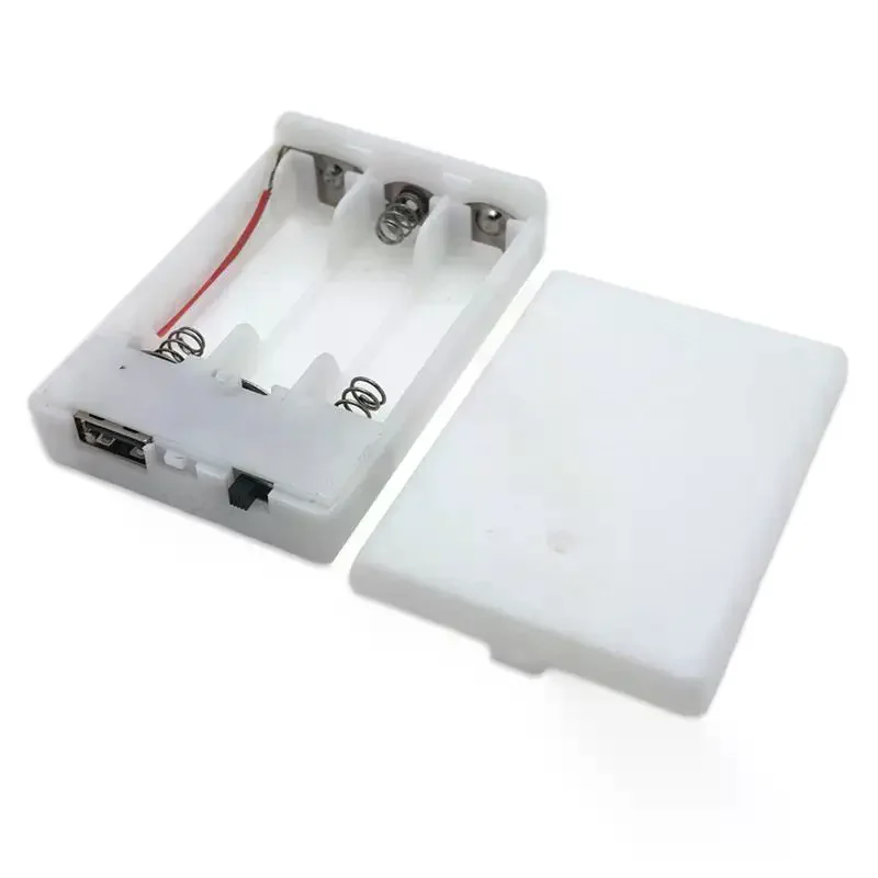 Caixa de bateria 3AA 4,5V com interruptor Suporte para caixa de bateria AA com linha ou USB/linha