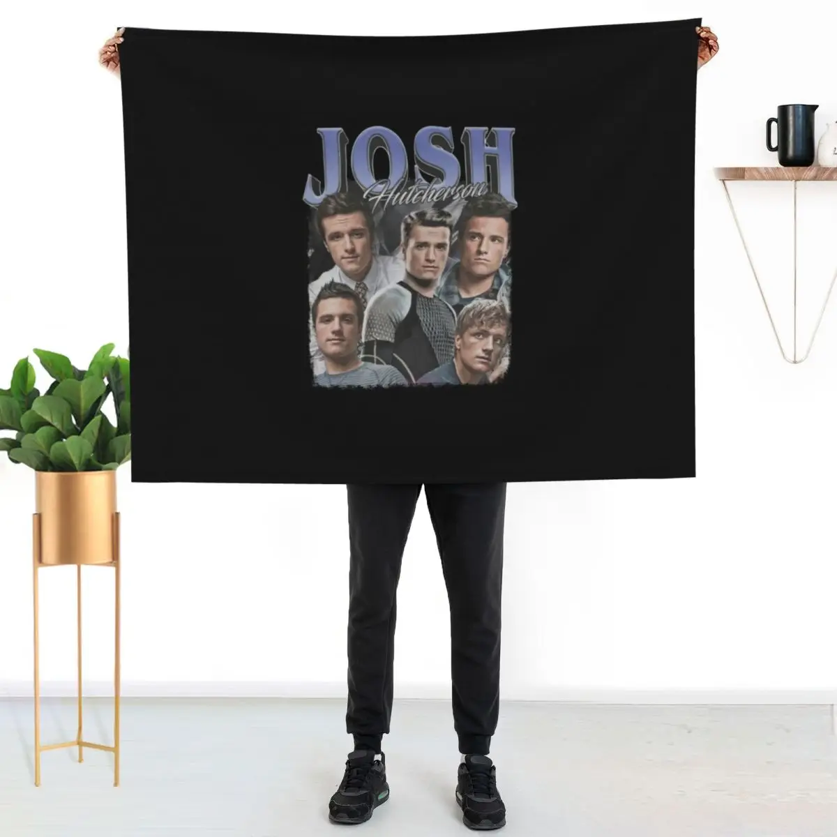 

Josh Hutcherson retro Throw Blanket Travel Size Cozy Blanket for Plane Train