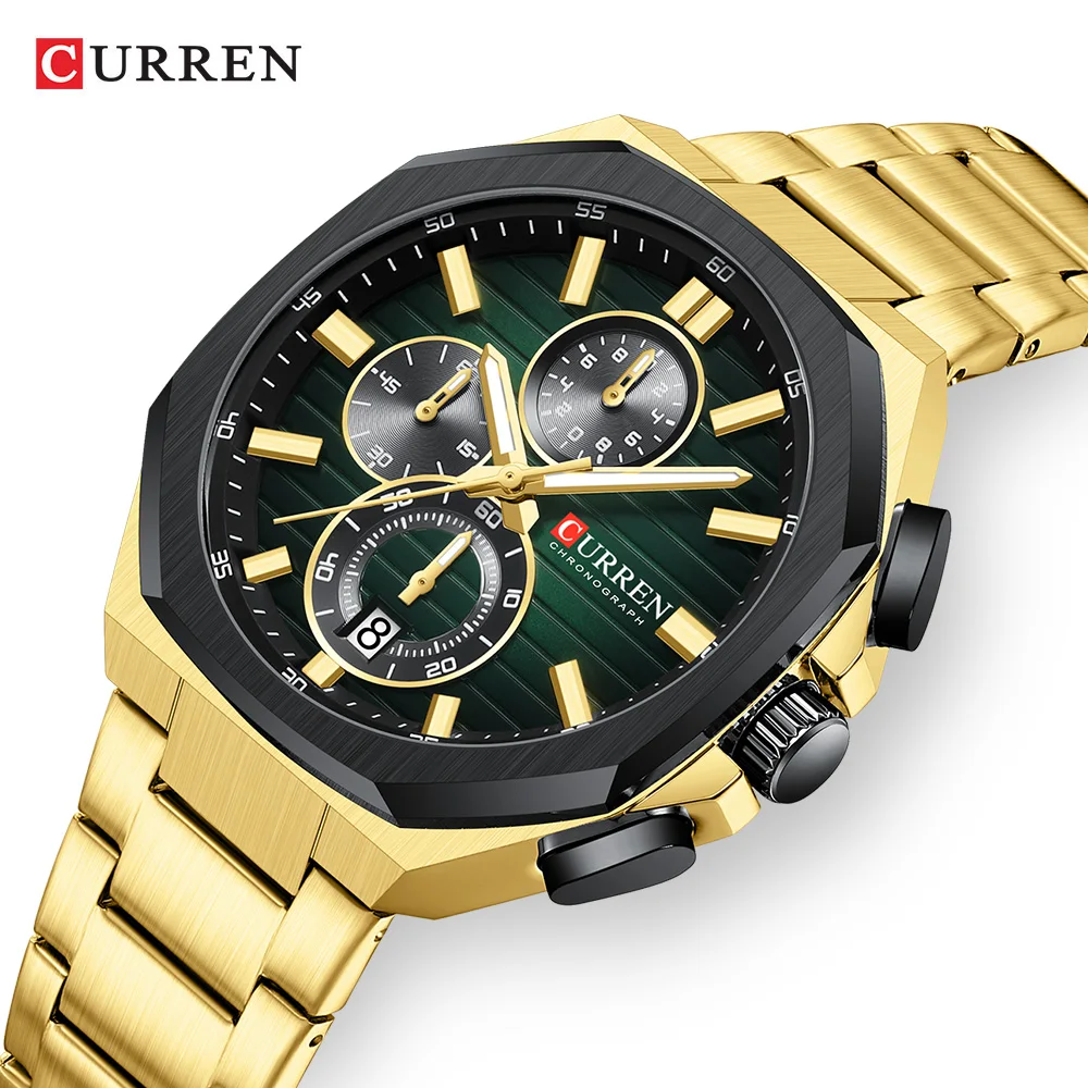 Curren 8499 New Original Multifunction Watches Sports Stopwatch And Waterproof Stainless Steel Man Wrist Watch Relogio Masculino
