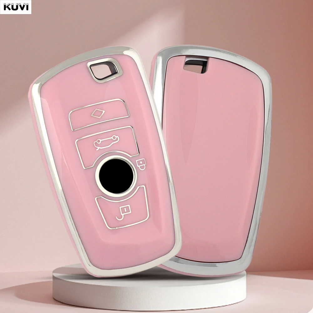 

Розовый чехол из ТПУ для автомобильного дистанционного ключа для BMW 1 3 5 7 серии X1 X3 X4 X5 F10 F15 F16 F20 F30 F18 F25 M3 M4 E34 Аксессуары