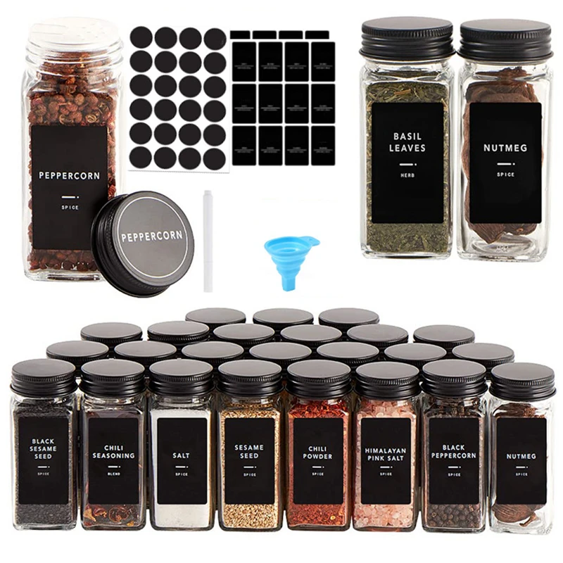 12 Units 120ml 4oz Glass Seasoning Bottle Salt and Pepper Shaker Kitchen Glass Spice Jars Glass Honey Jar