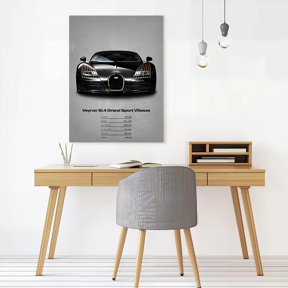 Supercar Veyron Grand Sport Vitesse Canvas Poster Customizable Printed Canvas Painting Wall Art for Fans Modern Home Decoration
