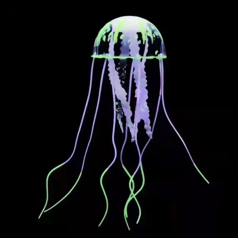 Elegant Glow-in-the-Dark Silicone Jellyfish – Enchanting Aquarium Decor, Non-Toxic & Durable