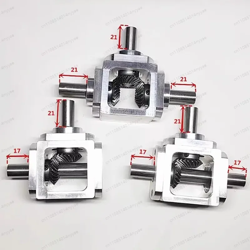 Compact 1:1 T-Type Cross Reversing Shaft Right-Angle Transmission Gearbox with 10mm Shaft - Bevel Gear Reducer view 4