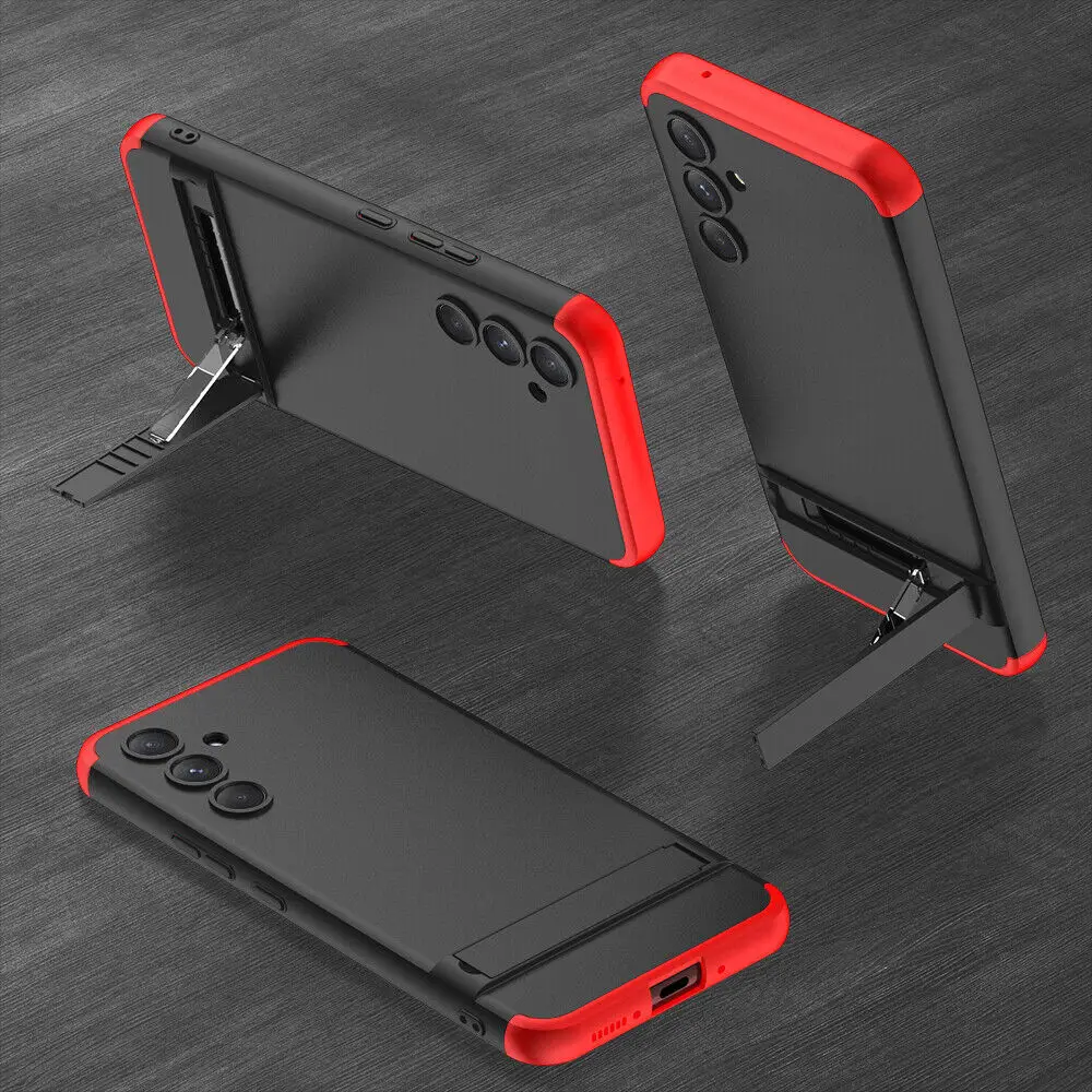 For Samsung Galaxy S23 FE 5G Shockproof KickStand Hard Case 360 Stand Full Cover+Tempered Glass Screen Protector