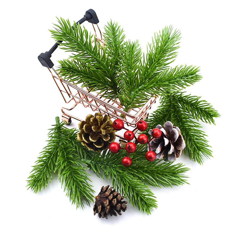 10PCS Artificial Plants Flowers Home Room Decoration Christmas Tree Floristics DIY Gifts Candy Box Bridal Accessories Clearance