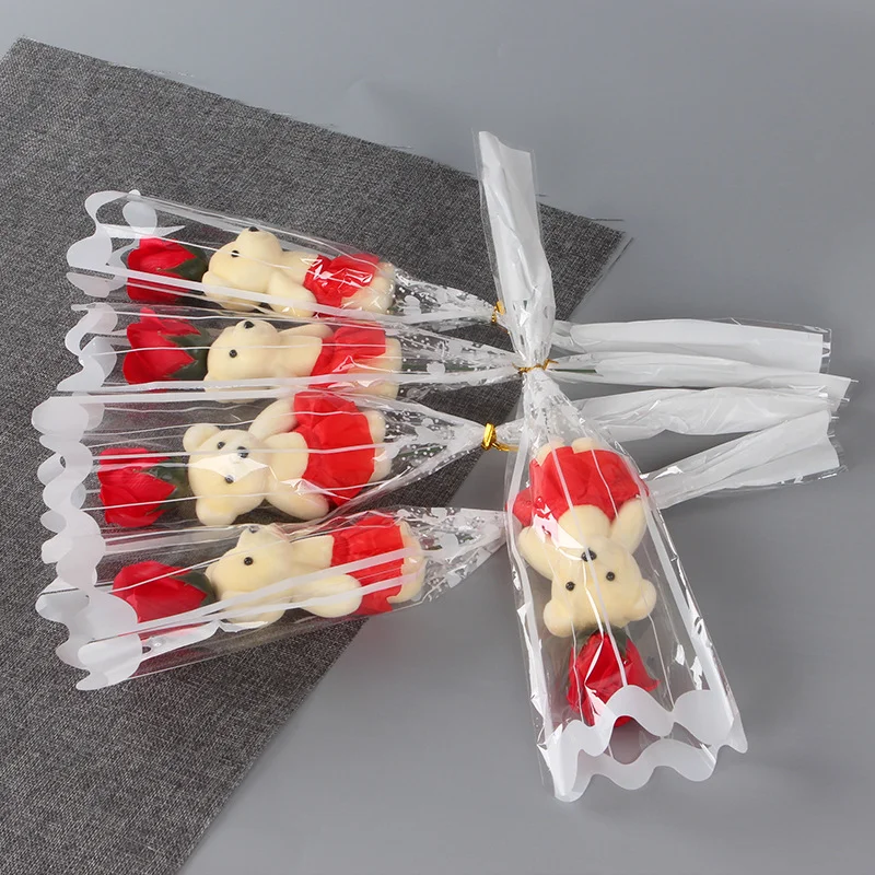 1/3 Stück Rosenbär Künstliche Blumensträuße für Valentinstag DIY Geschenk Dekoration Hochzeitsdekoration Partyzubehör Heimdekoration – Detail 8