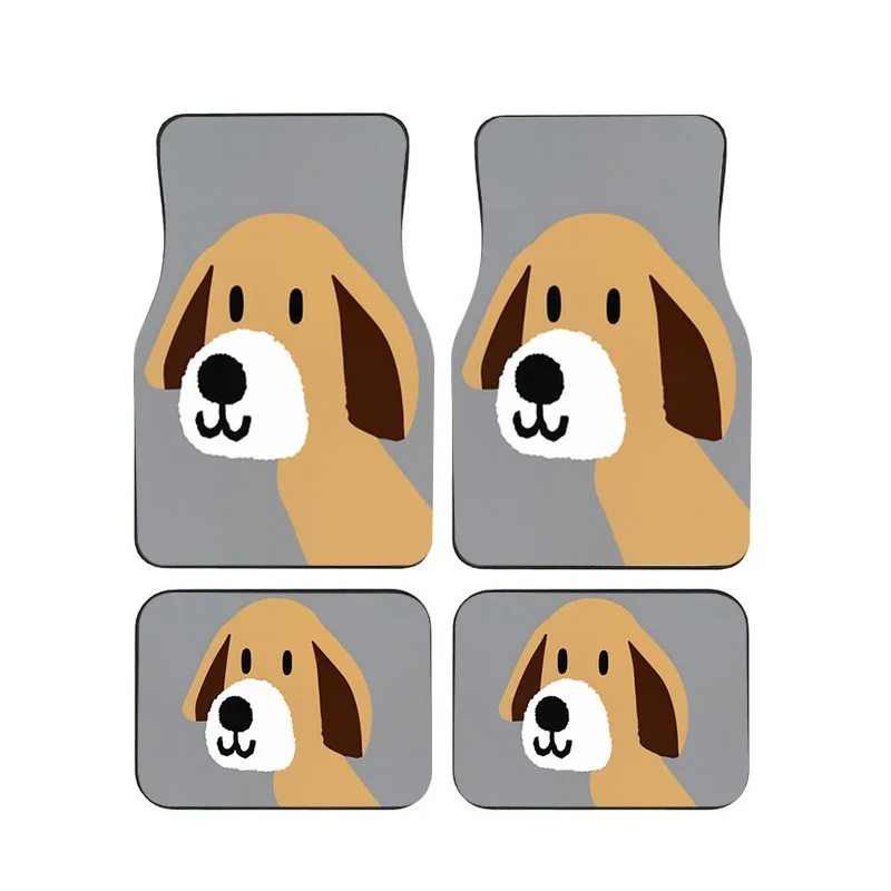 

4Pcs Cute Golden Retriever Print Car Floor Mats Non-Slip Universal Foot Pads For Car Interior Accessories For Most Models
