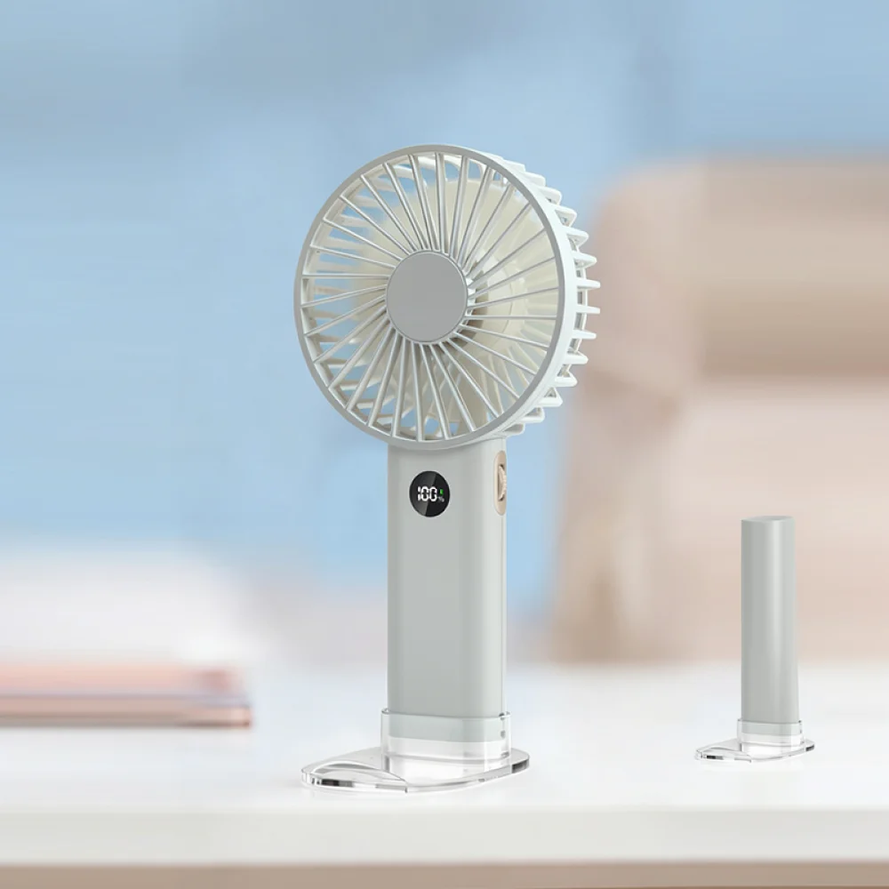 Powerful Mini Handheld Fan USB Rechargeable Portable Blower Digital Display Stepless Speed Control Desk Cooling For Wisec Travel