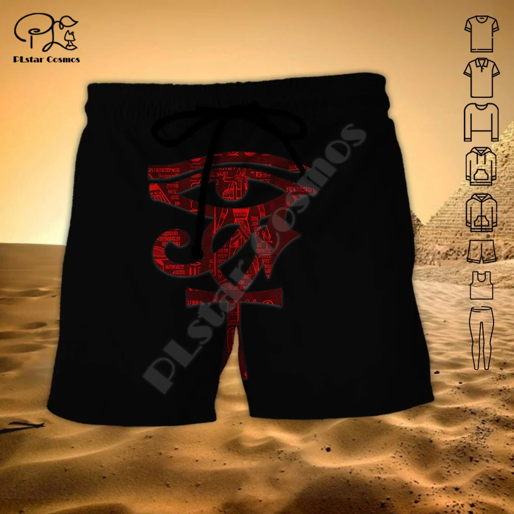 NewFashion Afrika Alte Ägyptische Sphinx Anubis Horus Tattoo Retro 3DPrint Unisex Sommer Lustige Casual Strand Shorts Hosen X2