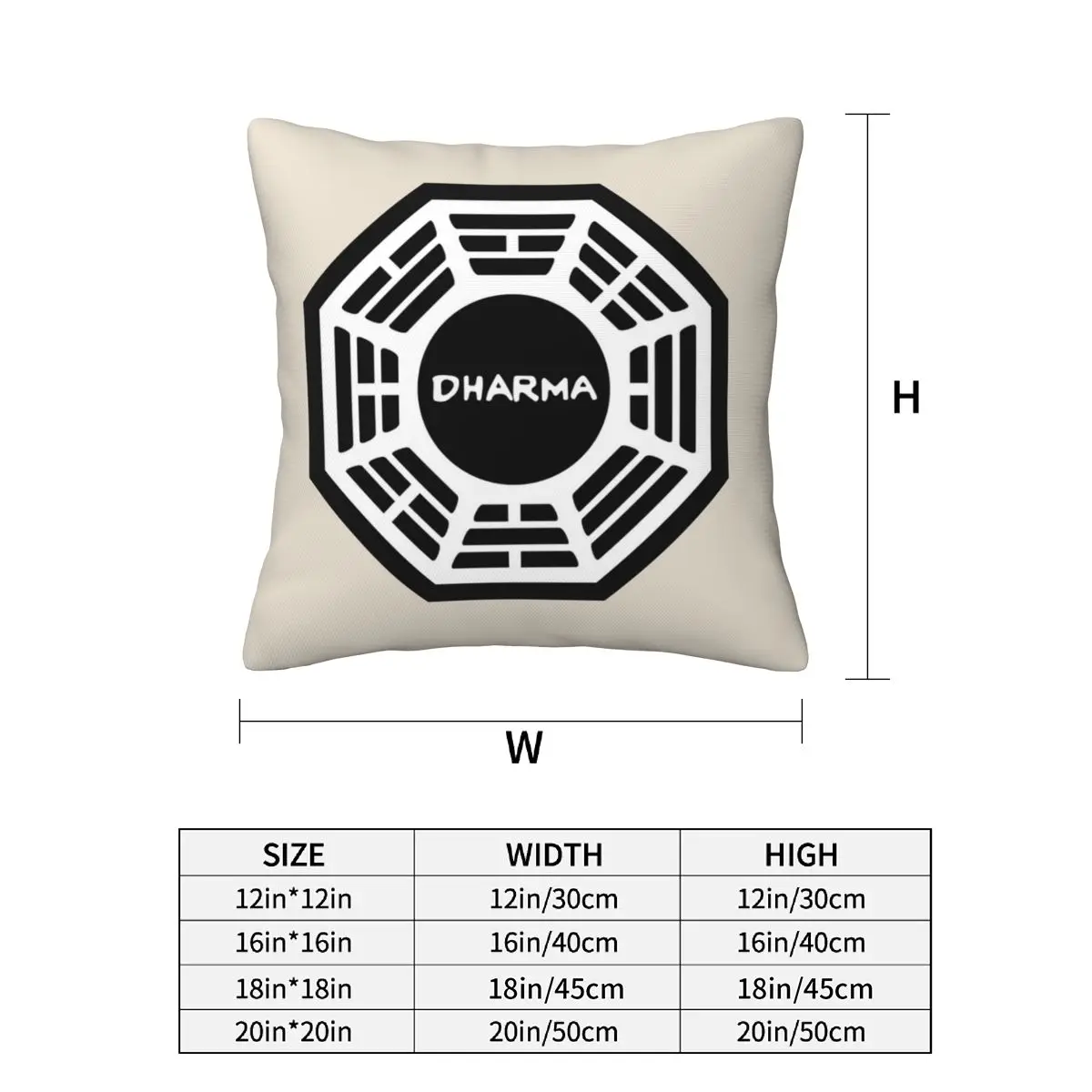 Dharma Initiative 2 pcs Square Pillowcase Pillow Cover Cushion Zip Decorative Comfort Throw Pillow for Home Car