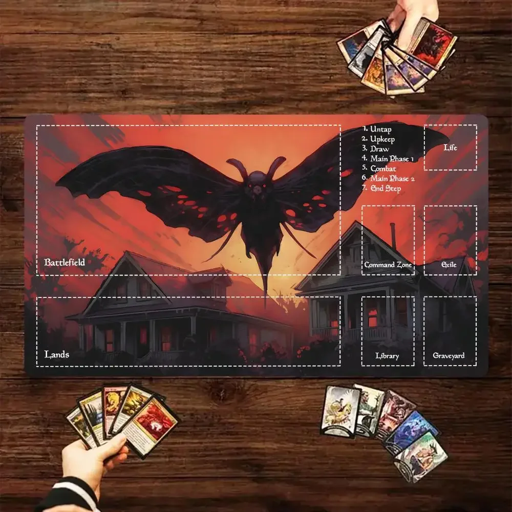 

Коврик для мыши Dark Giant Moth, большие компьютерные офисные коврики для мыши 35X60 см, противоскользящие резиновые коврики для MTG DTCG CCG RPG, коллекционная карточная игра