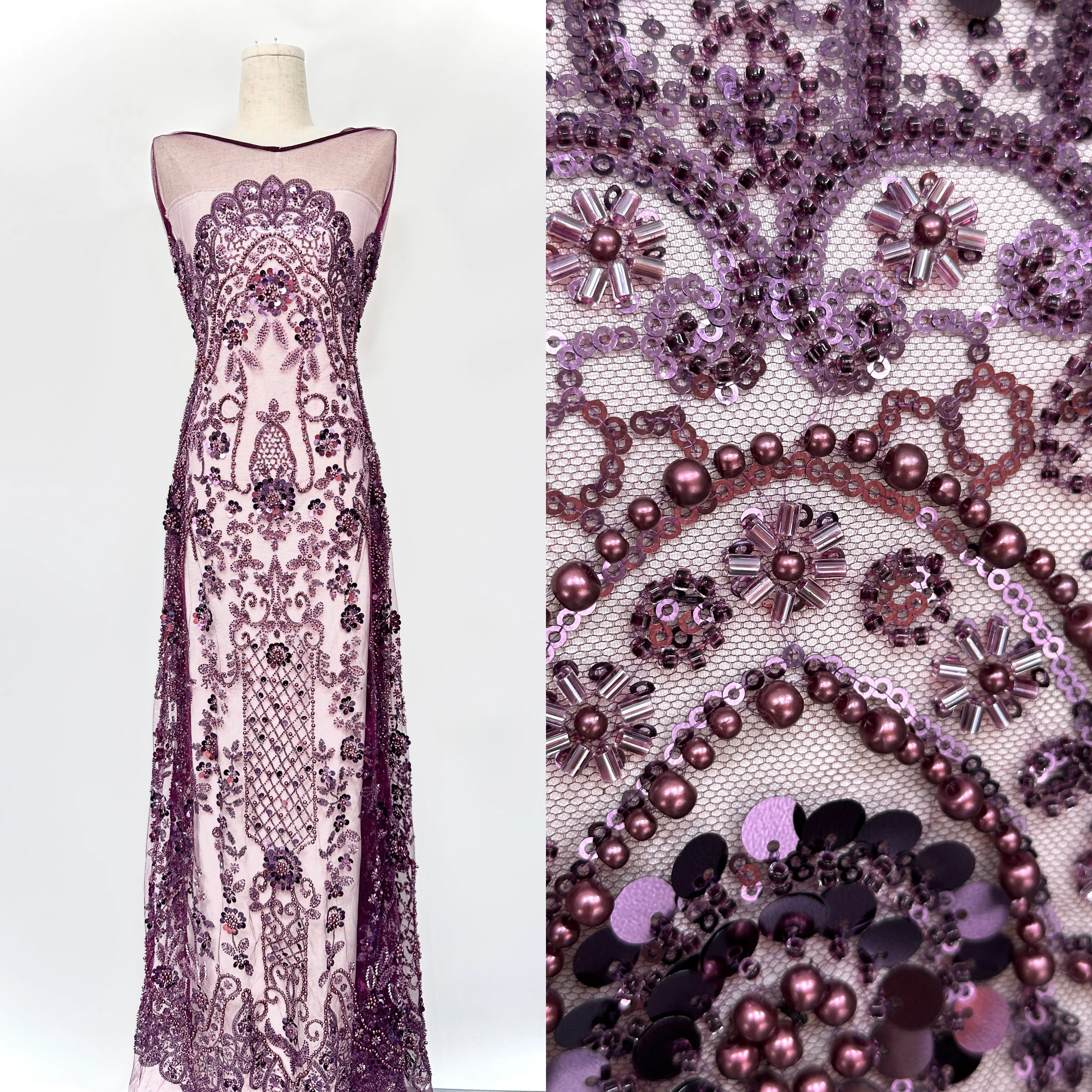 

Роскошная европейская свадебная французская тюлевая ткань с блестками и бусинами для свадебного платья в нигерийском стиле, 2026, вечерние кружева