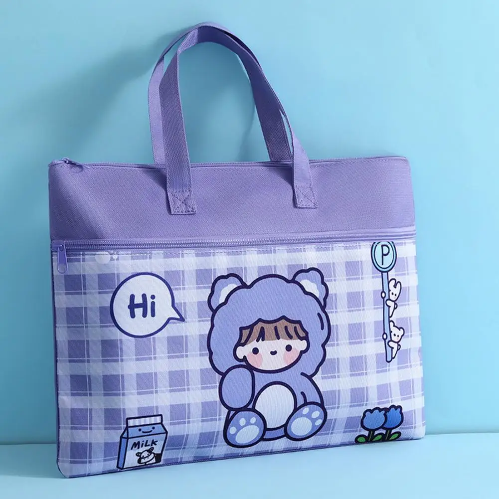 Canvas Handbag Convenient Large Capacity Fine Workmanship Kids Cartoon Top-handle Bag for Kids