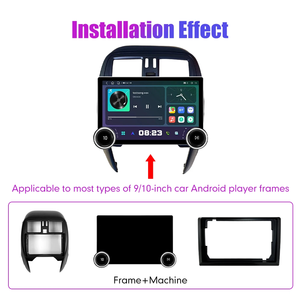 11.8 Inch 2K Double Knobs 2 Din Car Radio For Honda March Micra 2015 Car Radio DVD Multimedia Video Player Android Auto Carplay