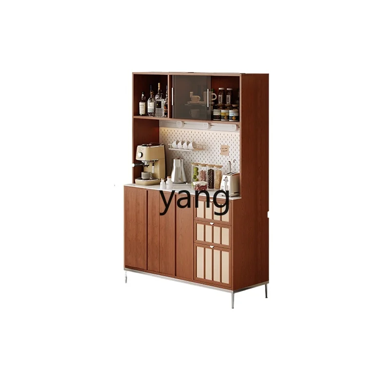 

YHM retro solid wood dining side cabinet integrated storage against the wall
