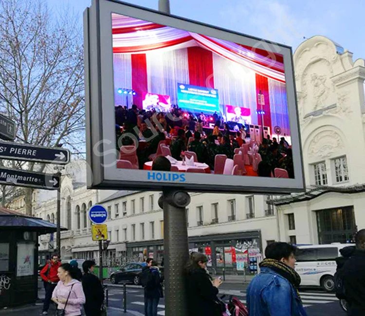 

Outdoor P5 Led Display Wall Mounted Pole-standing Screen for Advertising Waterproof Long Visual Distance