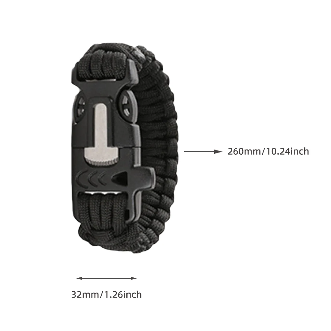 2pcs Outdoor Adventures 7-Strand Parachute Rope Survival Bracelets for Camping /Hiking with Whistle, Tactical Wristband