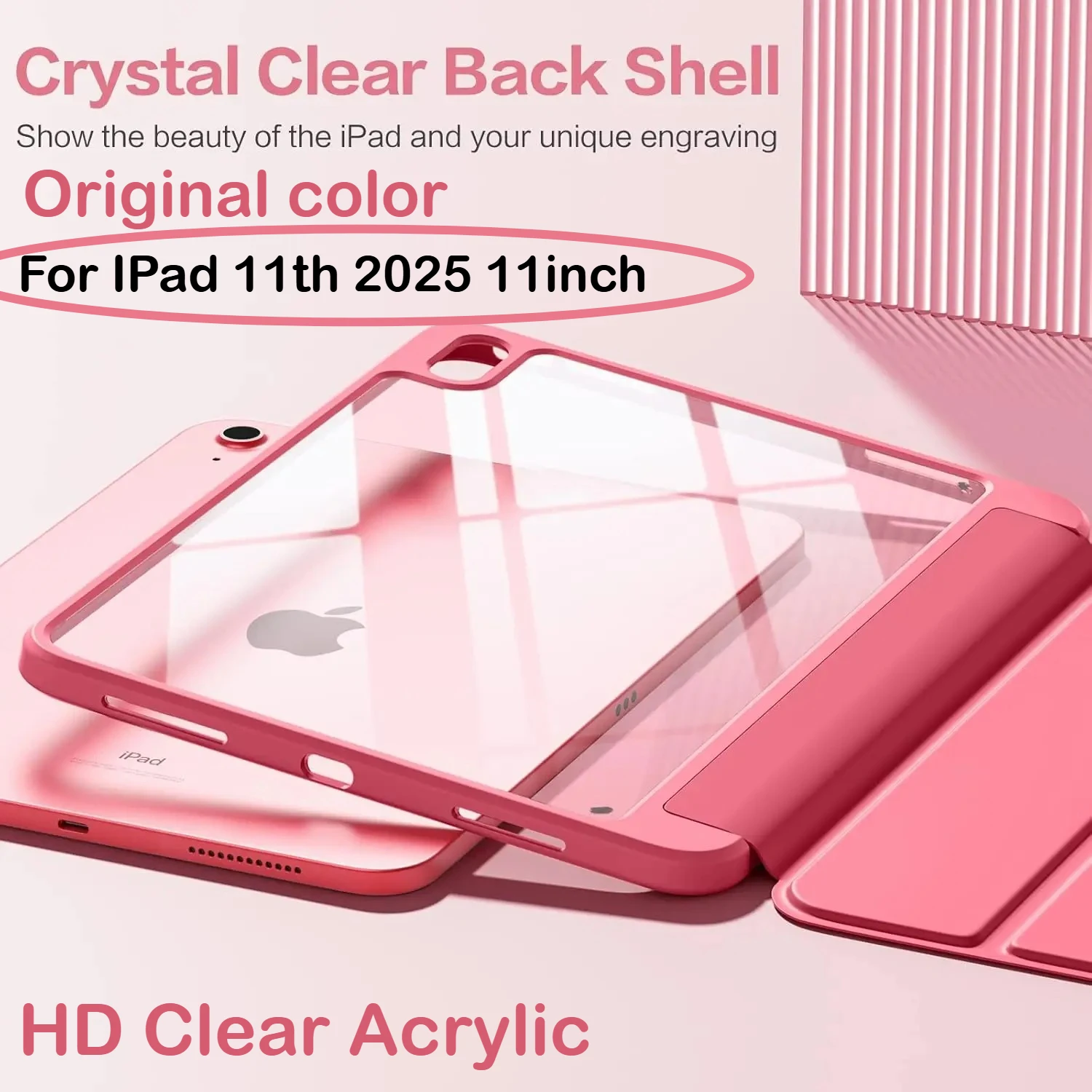 

Hot Colour Auto Wake/Sleep Smart Case for IPad (A16) 11th Generation 2025 10th 10.9 Inch PU Shockproof Cover with Pencil Holder