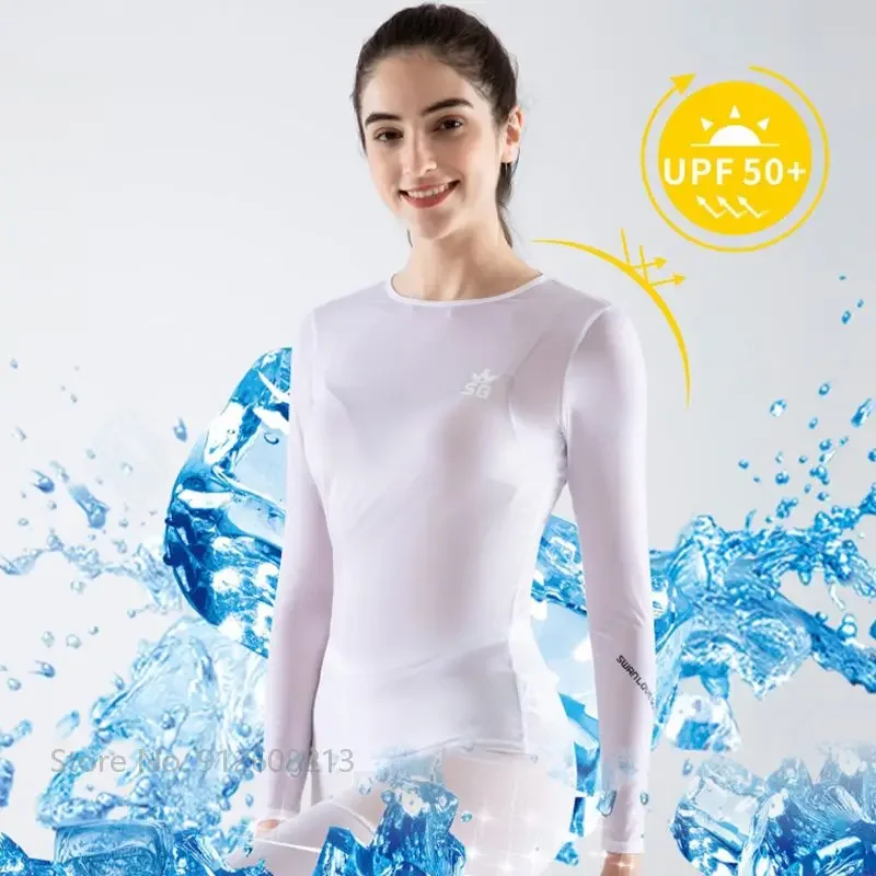 Swan Love Golf Skinny Anti-UV Underwear Women Long Sleeve Golf Sunscreen Shirt Ladies Tops Sexy Slim Cooling Sports T-Shirt S-XL