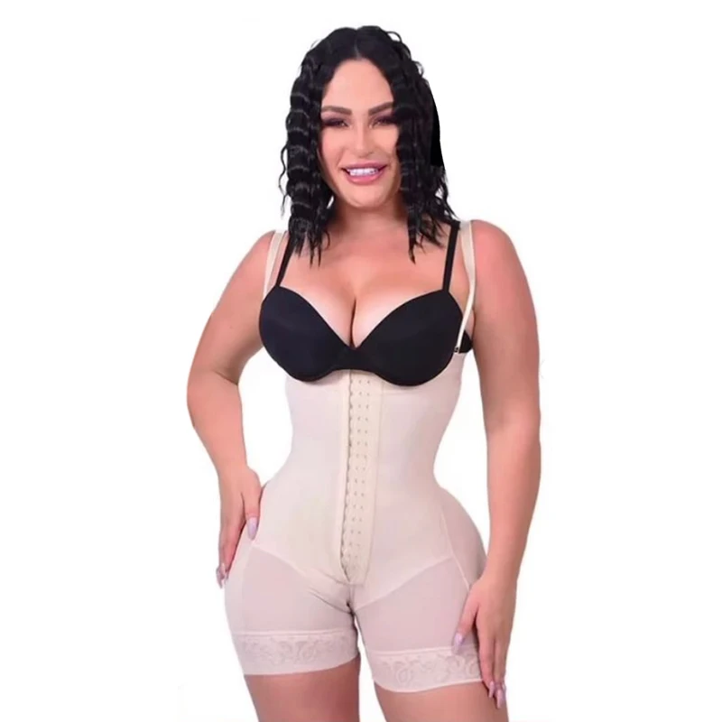 Postpartum Women Recovery Charming Curves Elastic Mesh Fabric Bodysuit Adjustable Front Closure