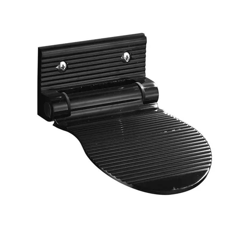 JHD Wall Mounted Textured Footrest, For Shaving Legs, Shower Foot Rest, Folding Shower Step, Black Finish