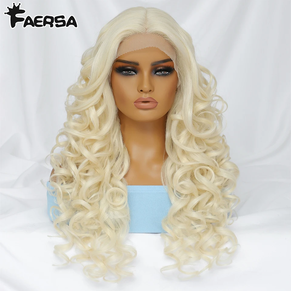 Synthetic Black Brown Curly Wig Lace Front Wigs For Women Blonde Orange Female Lace Wig Daily Use 13X4X1 Cosplay Hair