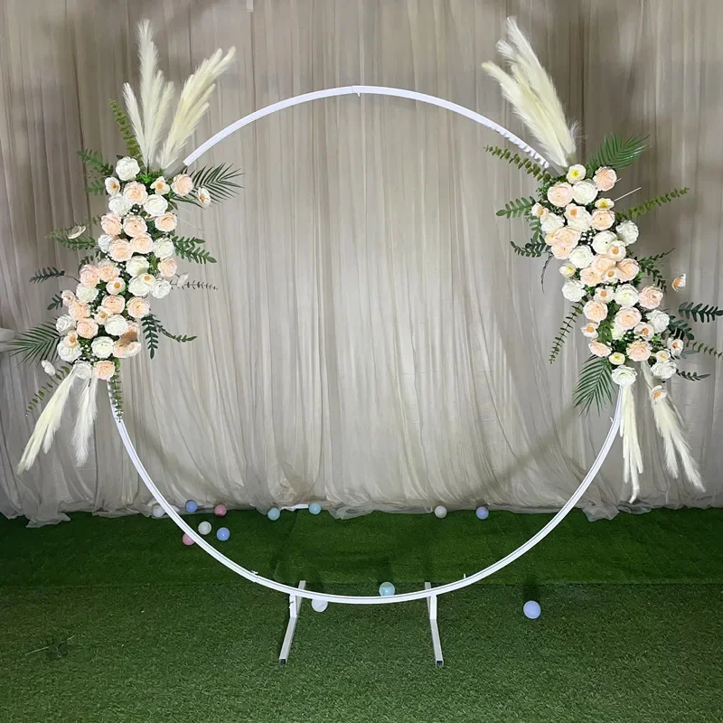 Outdoor Lawn Wedding Arch Background Decoration Party Birthday Balloon Circle Kit Artificial Flower Decorative Stand Baby Shower