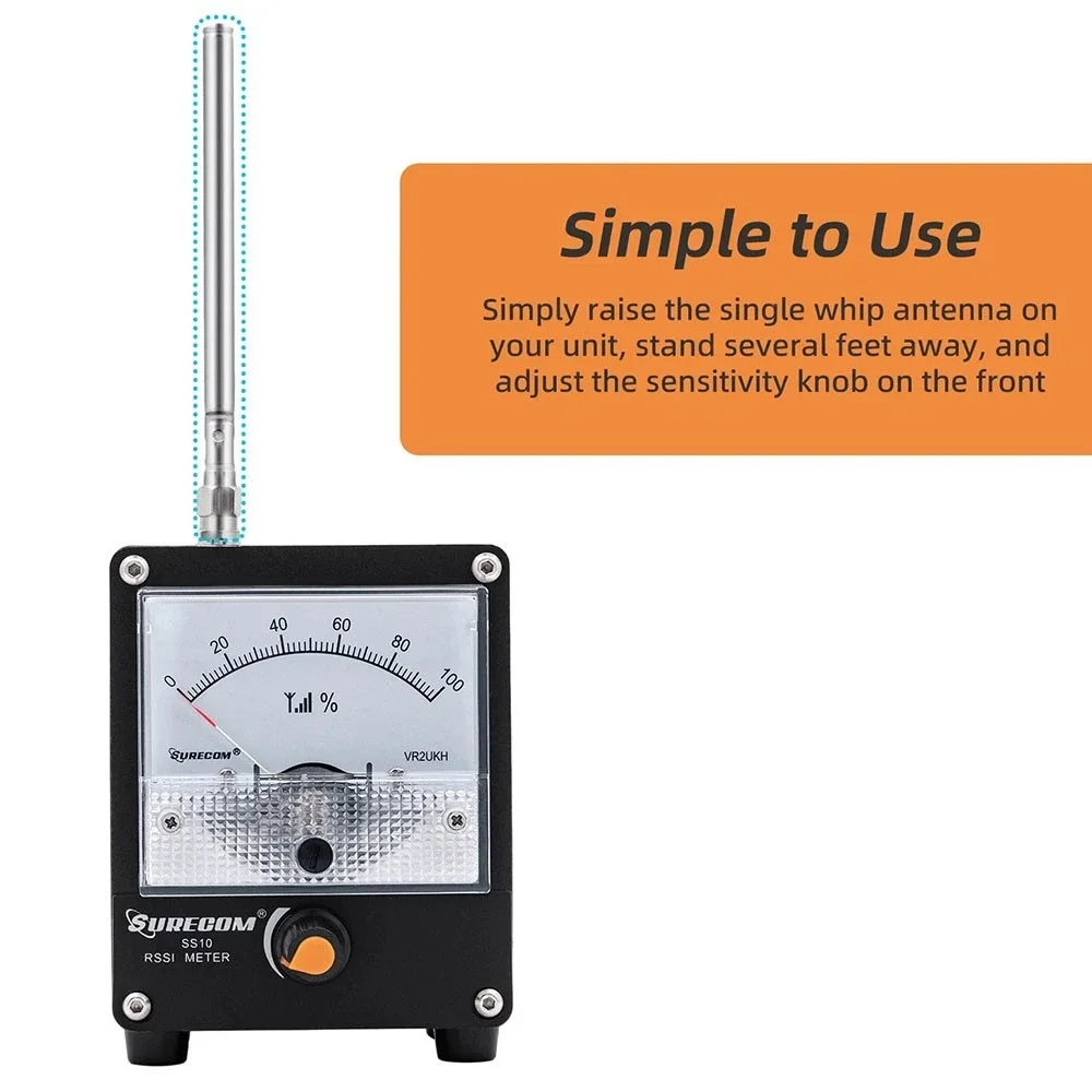 Surecom SS10 100K-3GHz RF Signal Strength Meter Test Suitable Antenna For Walkie-talkie Use Measure Radio Field