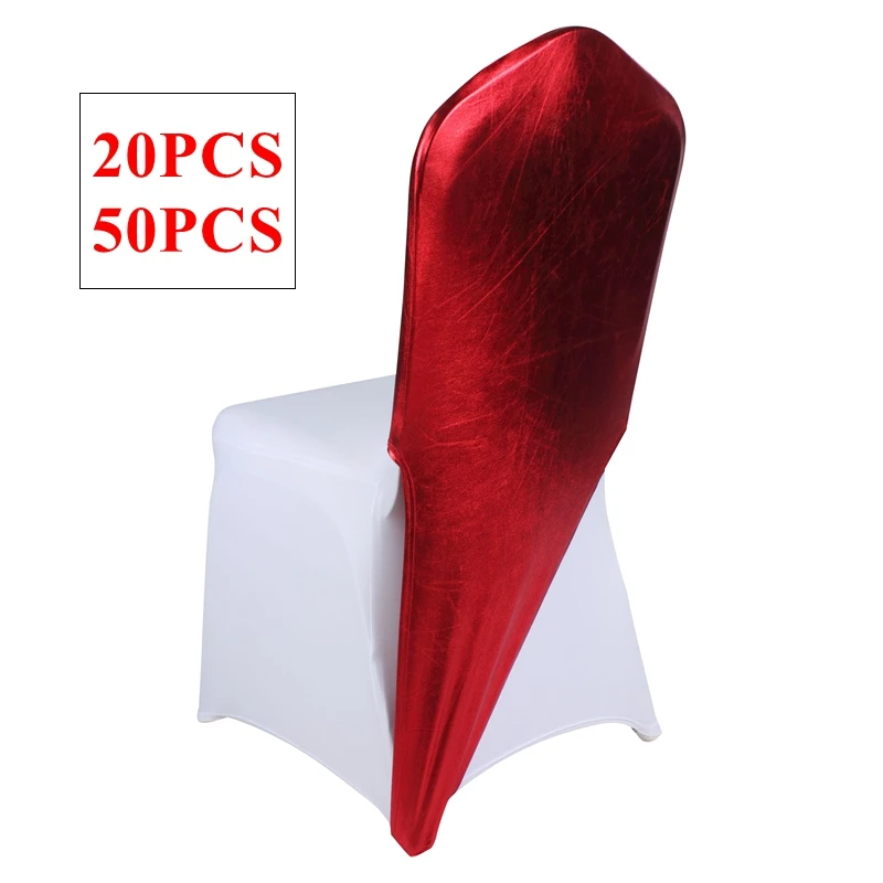 

Red Mettalic Bronzing Spandex Chair Cap Cover Lycra Stretch Chair Covers Hood For Wedding Event Decoration