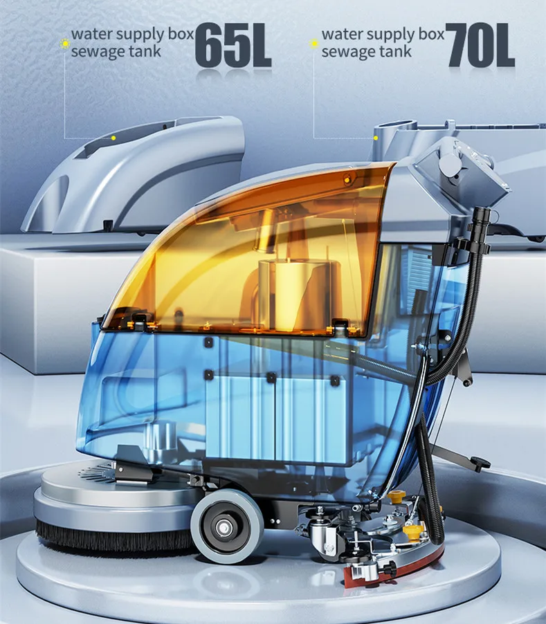 توفر معدات تنظيف الأرضيات الكهربائية لتنظيف الأرضيات بالآلات الصناعية مكنسة أرضية PLC #4