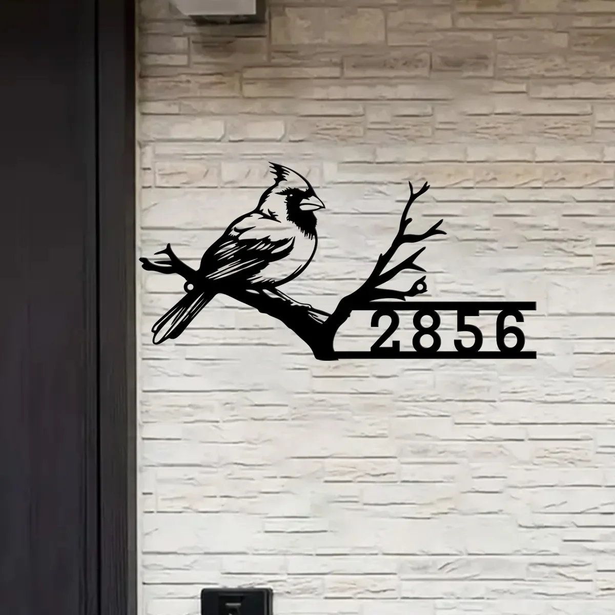 Custom Personalized Cardinal House Number, Cardinal Home Number Metal Wall Sign, Cardinal Bird Outdoor House Address