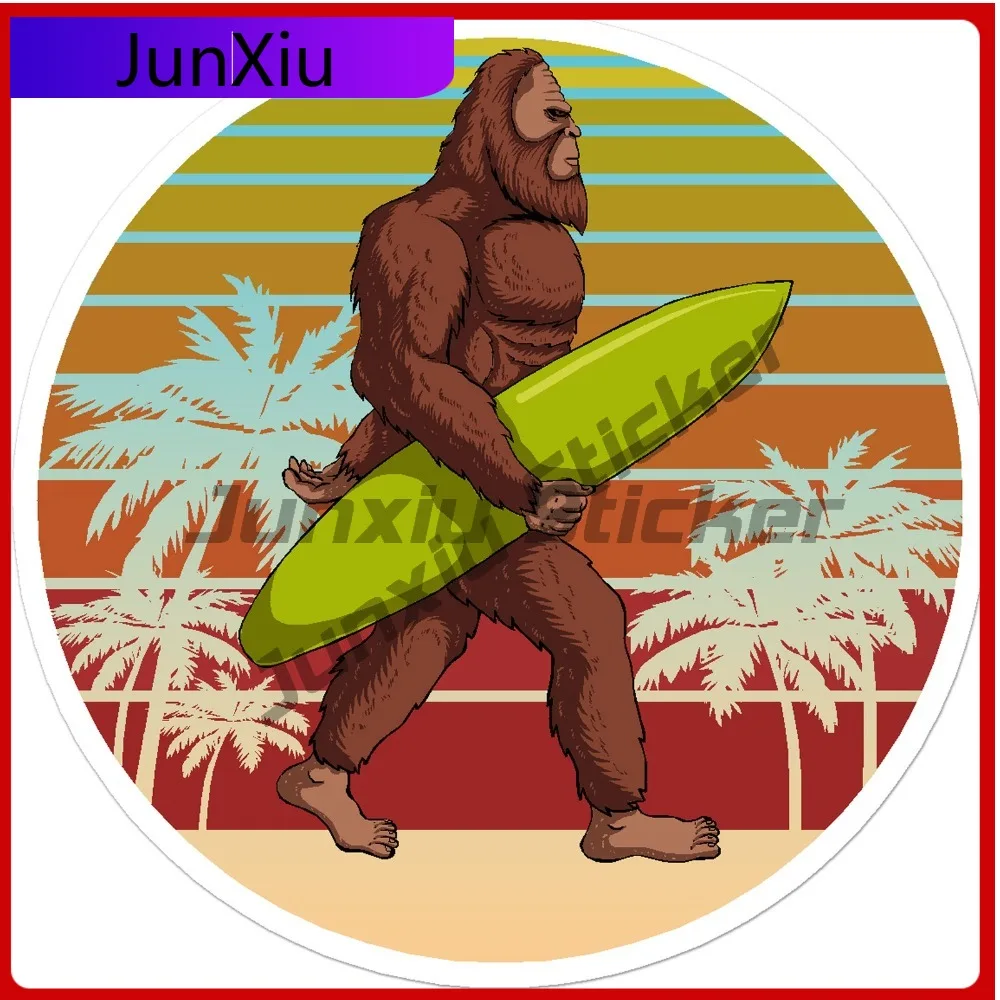 

Retro Bigfoot Surfboard Trendy Premium Scratch Resistant Modern Car Decal Decoration Waterproof Vinyl Laptop Window Bumper