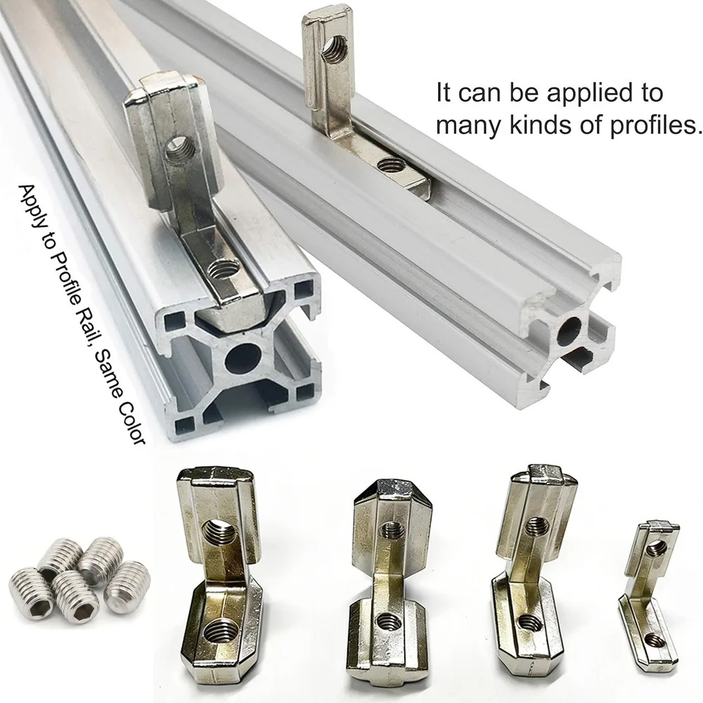 10-Piece Pack (Type 4545) L-Shaped Internal Corner Connectors and Screws, European Standard Aluminum Profile Corner Slots.