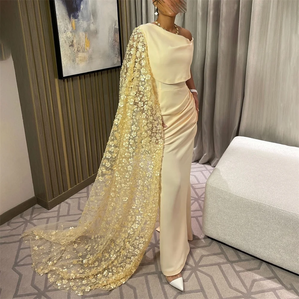 

ROYET Applique Sequined Shiny Luxury One Shoulder Mermaid Pleat Evening Dress Ankle Length Formal Prom Gown Customized New 2025