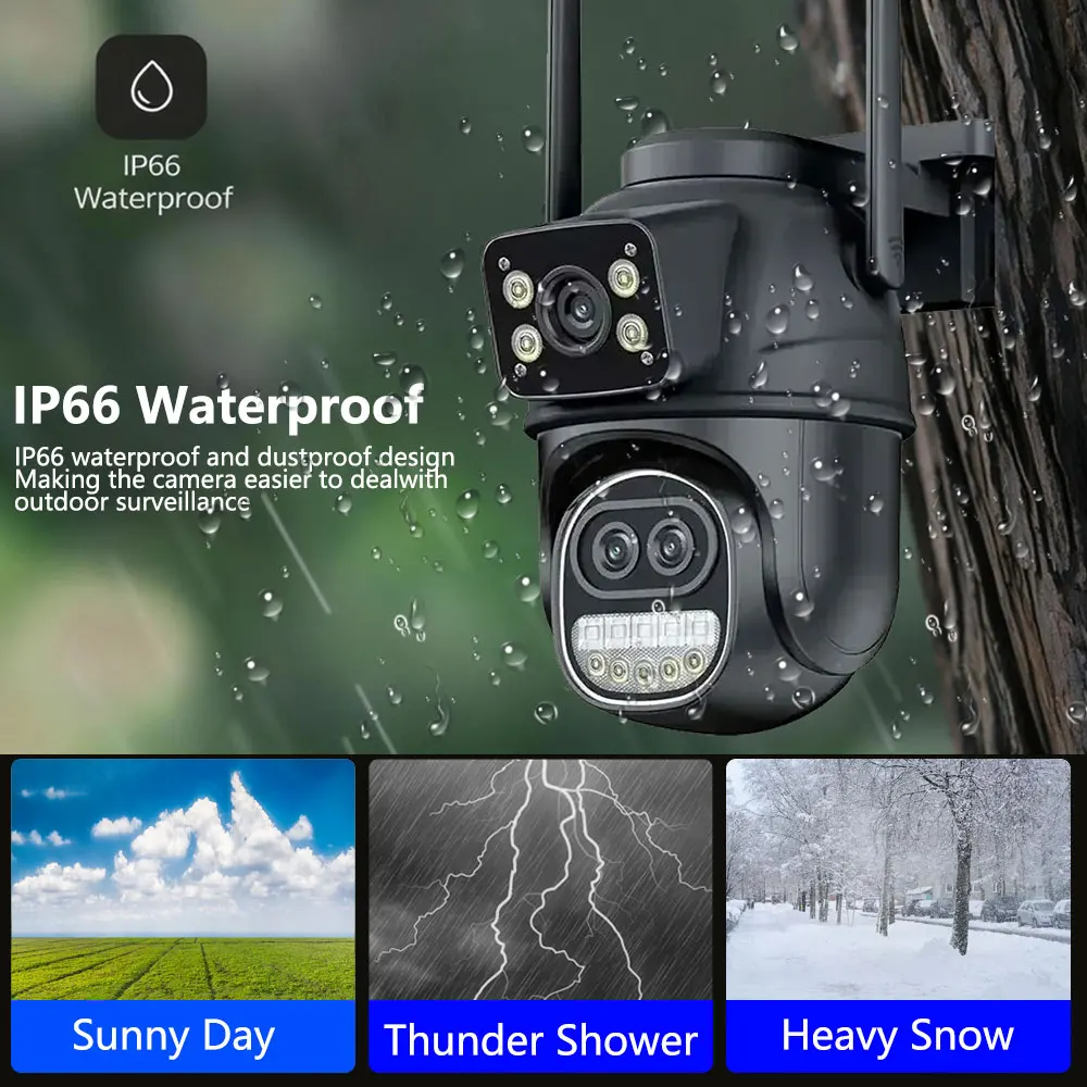 كاميرا Jaxcam 12MP 6K PTZ Wifi عدسة مزدوجة 8X تكبير رقمي AI كشف الإنسان في الهواء الطلق 8MP CCTV IP كاميرا حماية أمنية iCSee