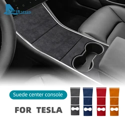 Italy Super Suede Cover for Tesla Model 3 2017 2018 2019 2020 Car Center Console Storage Box Sticker Interior Trim Accessories